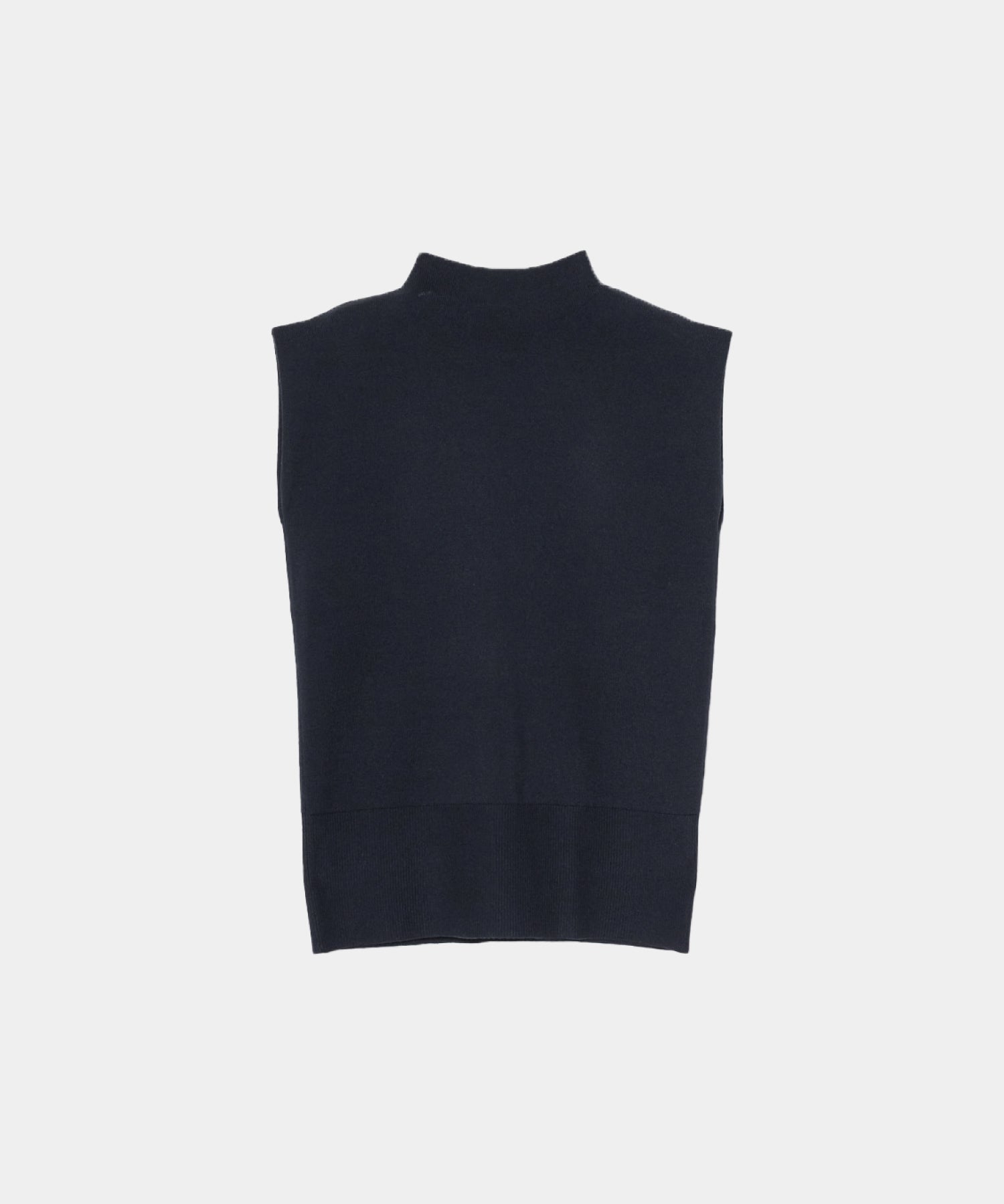 Machine Washable】Hight Neck Sleeve Less Knit – maré（マレ
