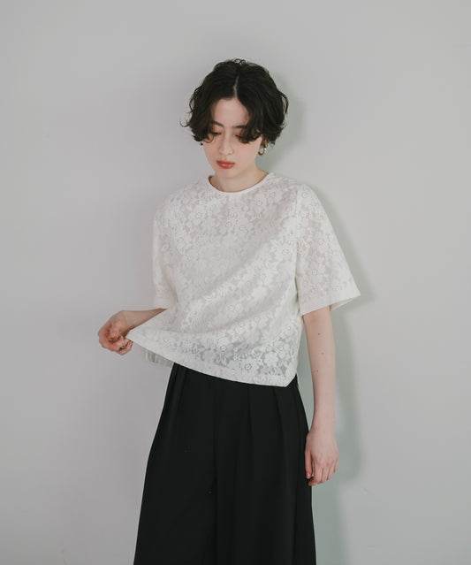 【Wrinkle Prevention】Lace Basic Tshirts