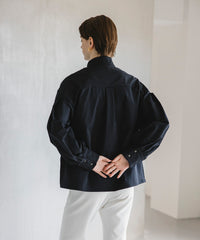 Gold Button Volume Sleeve Blouse