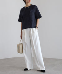 【Wrinkle Prevention】Lace Basic Tshirts