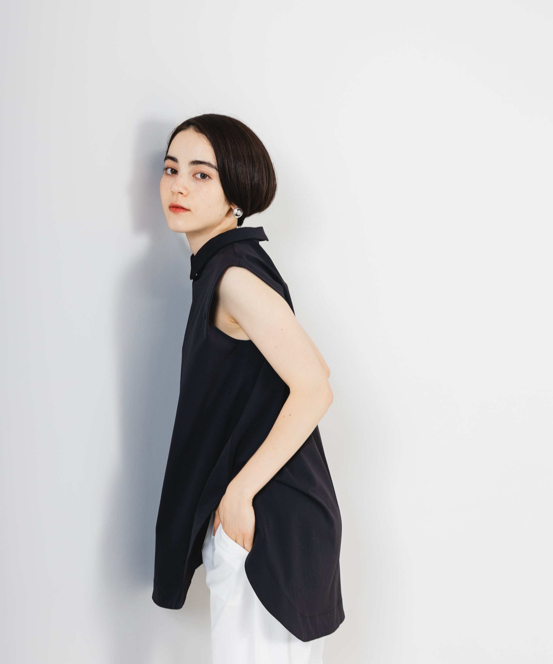 【Multi-Function 】Classic Collar Side Slit Blouse