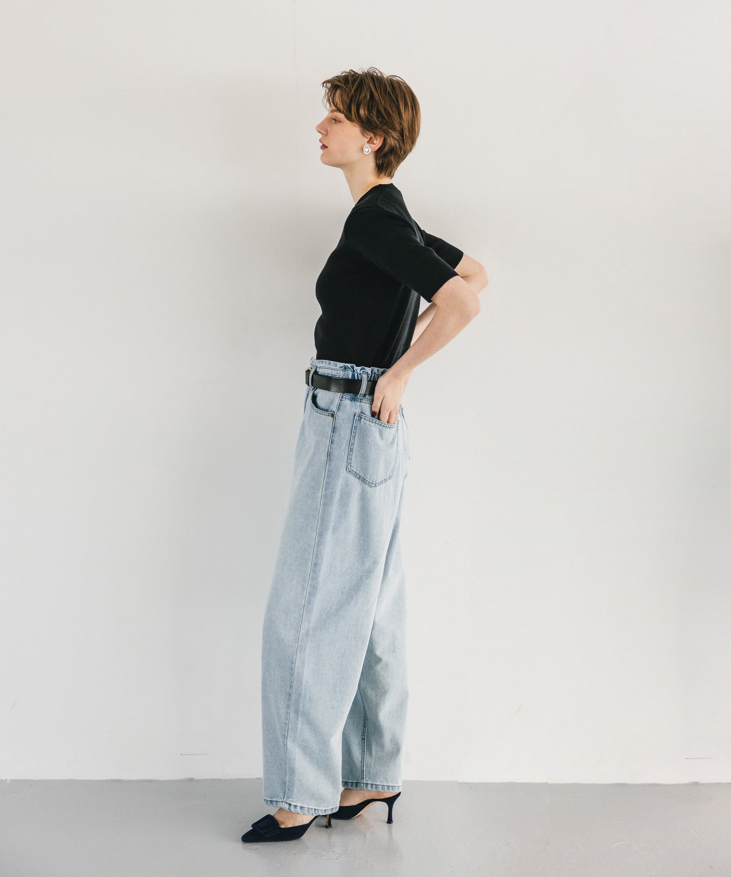 【Machine Washable】Half Sleeve Knit