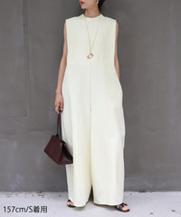 【Wrinkle Prevention】Cocoon Sleeveless All In One