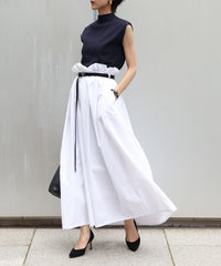 【Water-Repellent】Belt set Flared Skirt