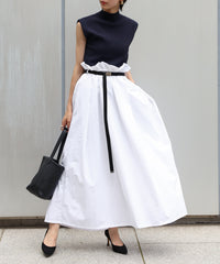 【Water-Repellent】Belt set Flared Skirt