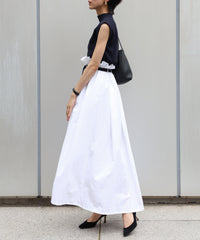 【Water-Repellent】Belt set Flared Skirt