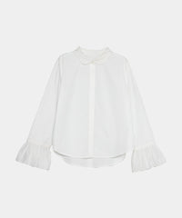 【Wrinkle Prevention】Scallop Collar Blouse
