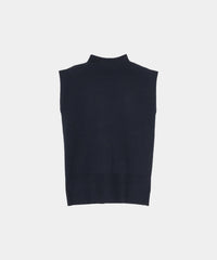 【Machine Washable】Hight Neck Sleeve Less Knit
