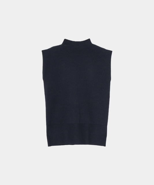 【Machine Washable】Hight Neck Sleeve Less Knit