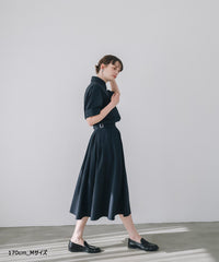【Cool-Touch】Buckle Tuck Flare Skirt