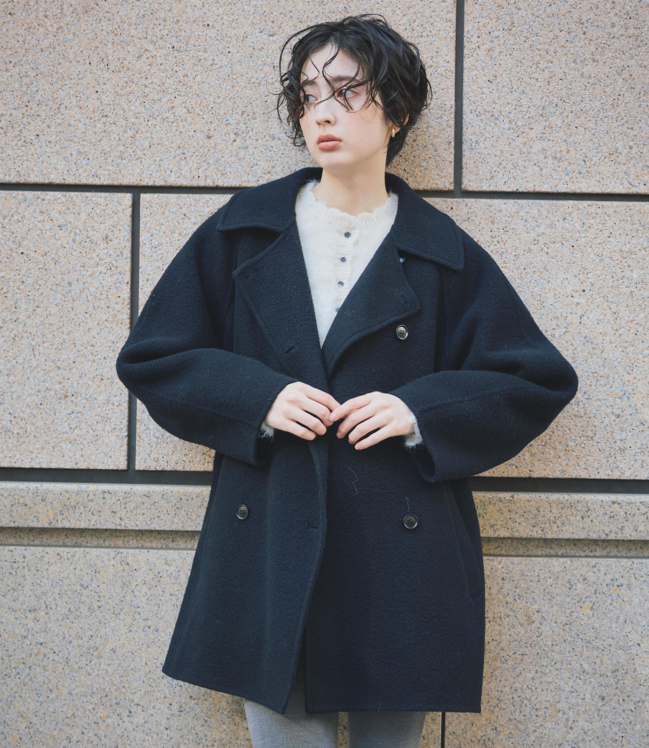 ジャケット・アウター mare Double Breasted Cocoon Coat Double Breasted Cocoon Coat – maré（マレ）オンラインストア