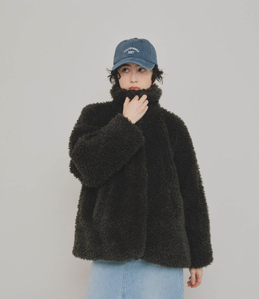 【Machine-Washable】2Way Collar Boa Coat
