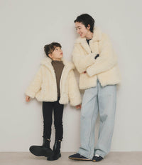 【Machine-Washable】2Way Collar Boa Coat