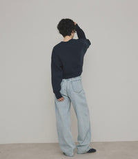 【Layerable】Short Side Slit Knit