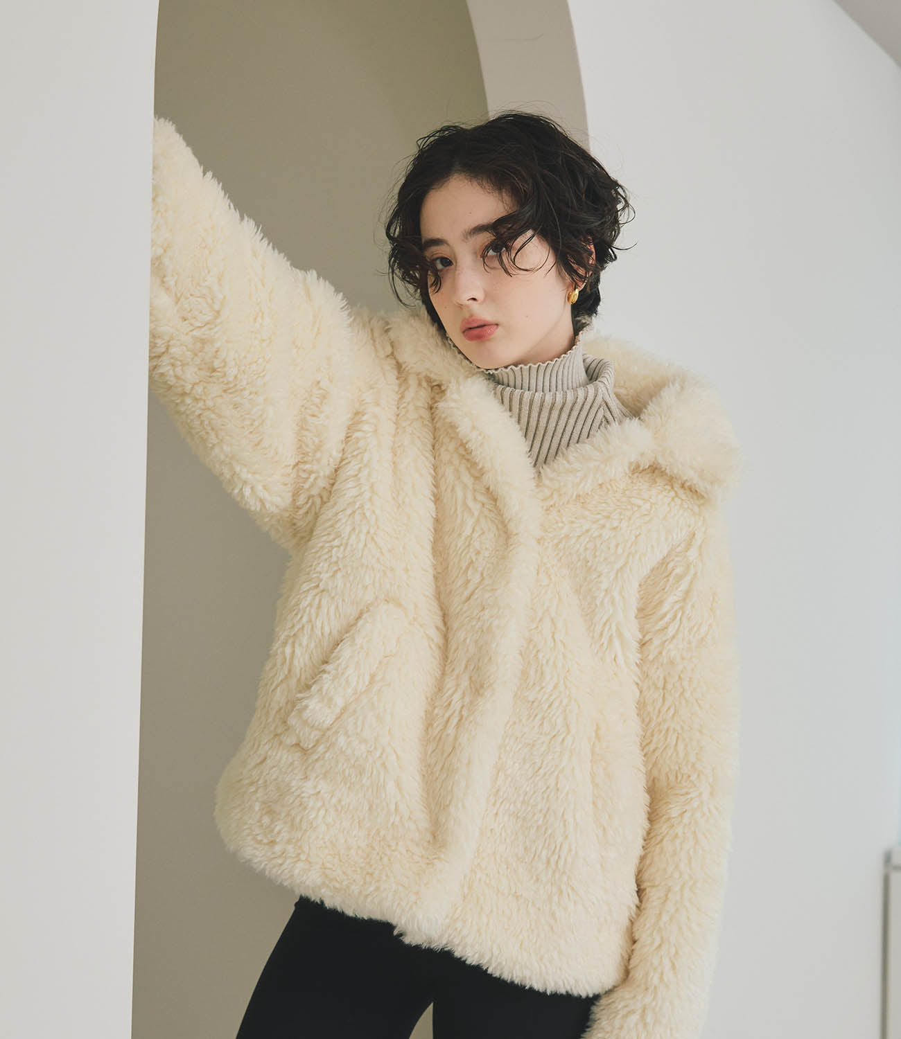 Machine-Washable】2Way Collar Boa Coat – maré（マレ）オンラインストア