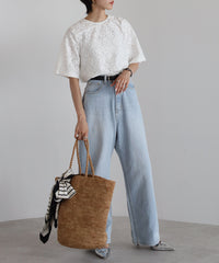 【Wrinkle Prevention】Lace Basic Tshirts