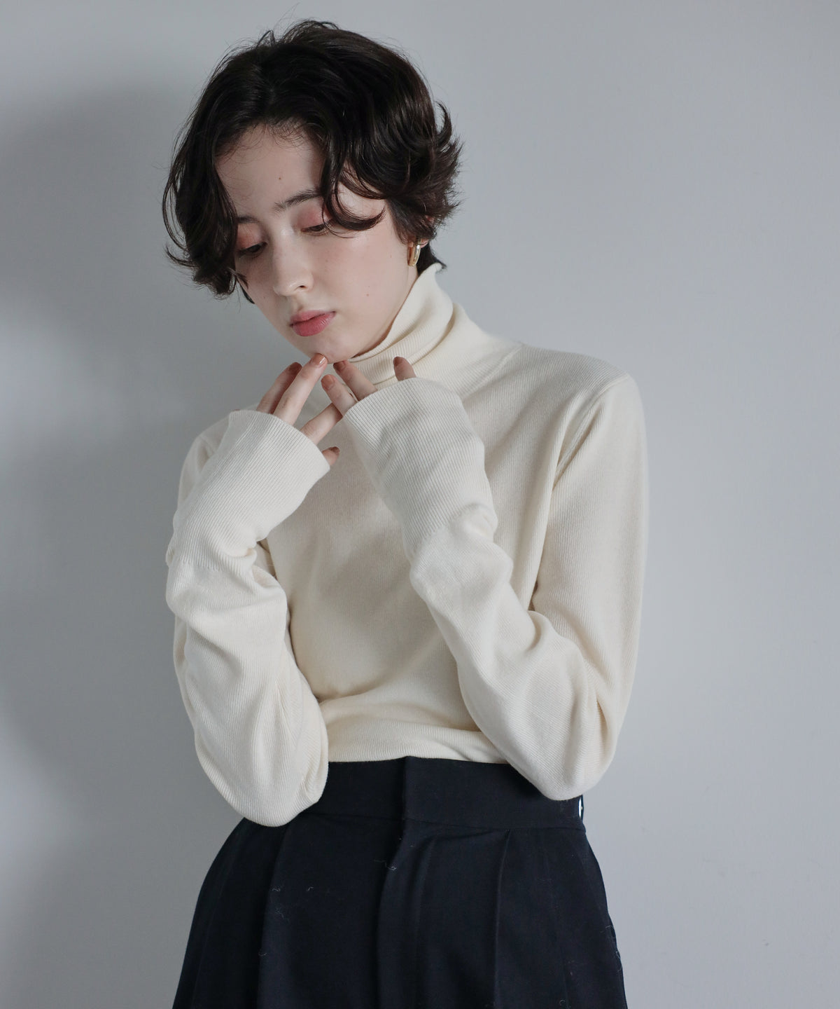 【Superfine Merino Wool】Minimal Turtleneck Knit