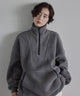 【Machine Washable】Minimal Logo Half-Zip Fleece