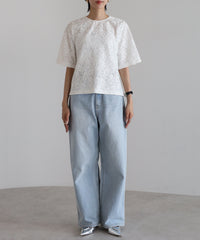 【Wrinkle Prevention】Lace Basic Tshirts