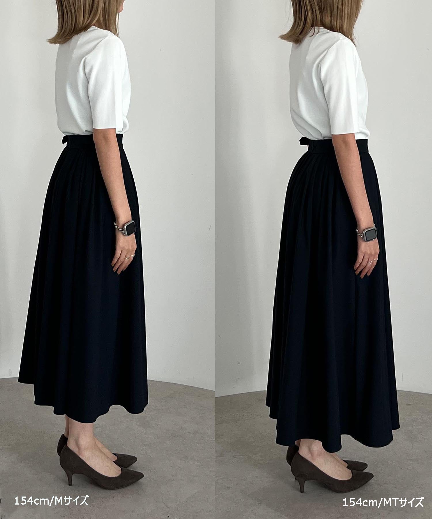 【Cool-Touch】Buckle Tuck Flare Skirt