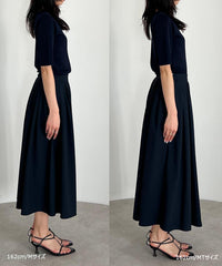 【Cool-Touch】Buckle Tuck Flare Skirt