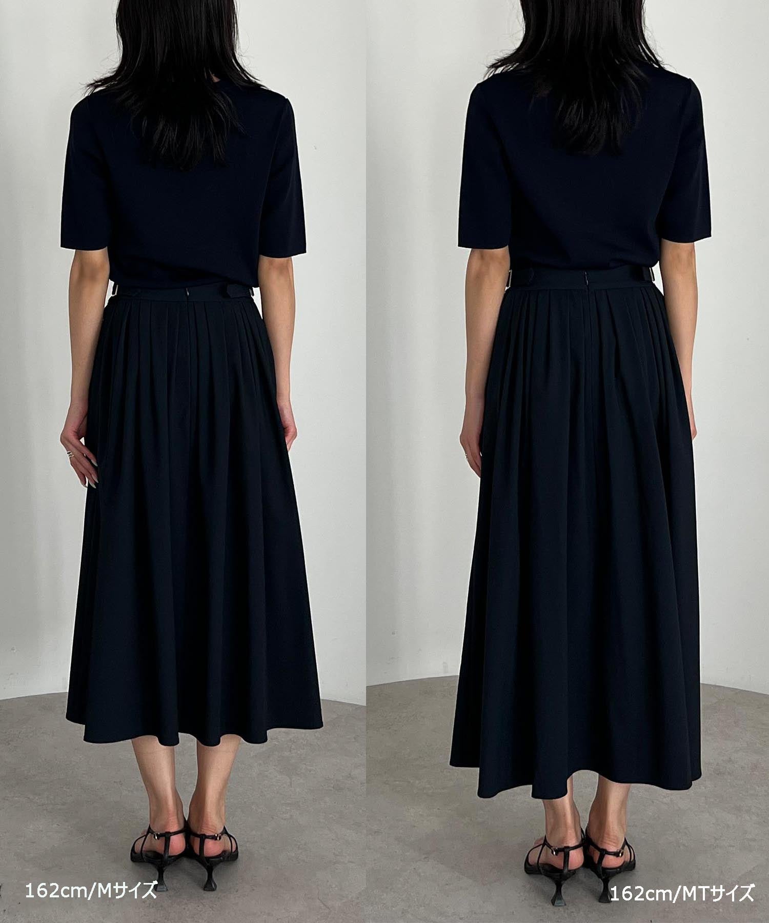【Cool-Touch】Buckle Tuck Flare Skirt