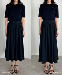 【Cool-Touch】Buckle Tuck Flare Skirt