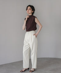 【Machine Washable】Hight Neck Sleeve Less Knit