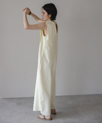 【Wrinkle Prevention】Cocoon Sleeveless All In One