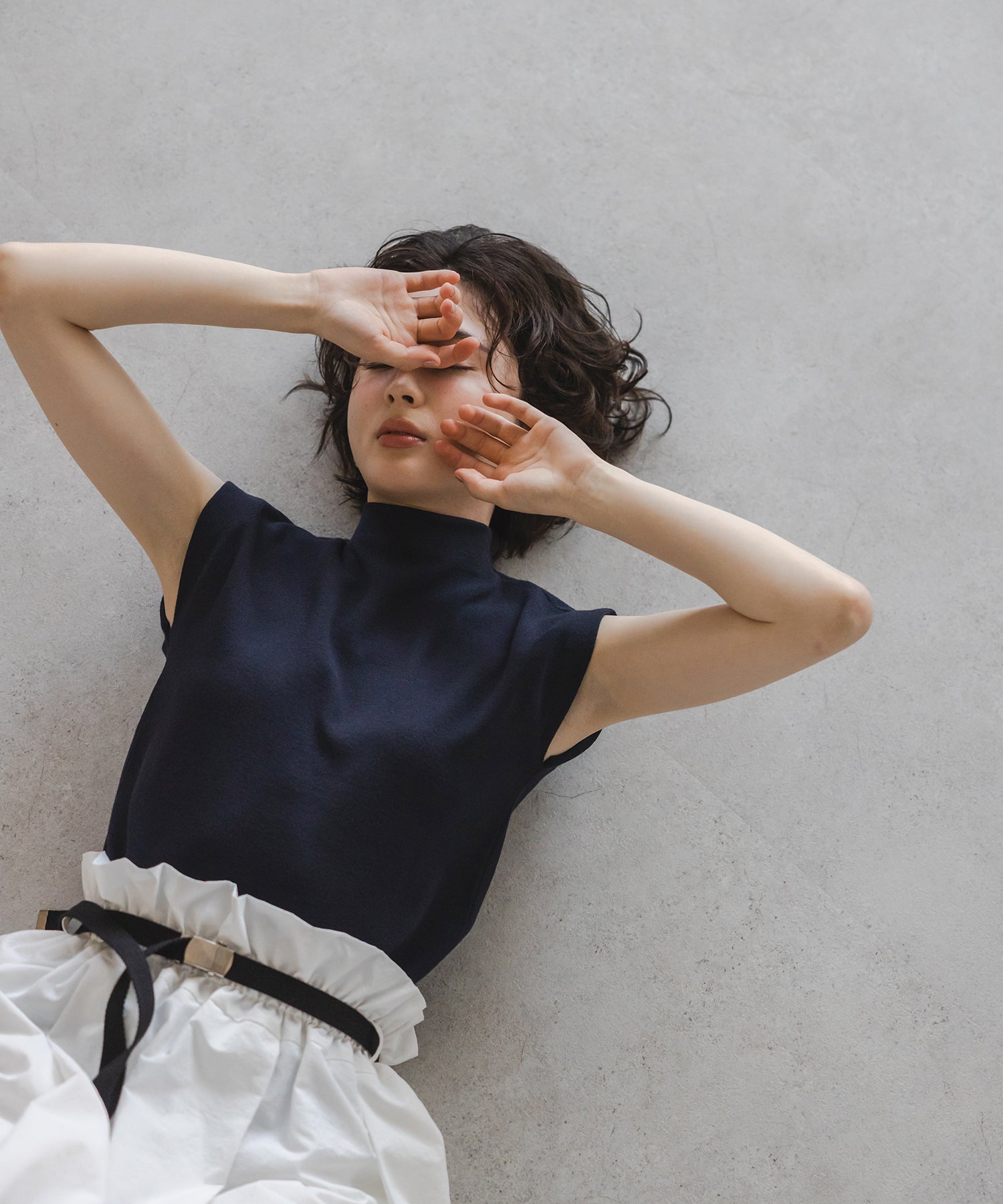 【Machine Washable】Hight Neck Sleeve Less Knit