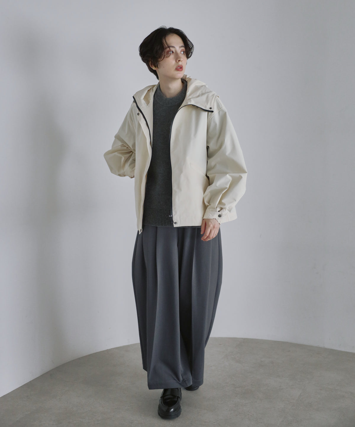 【Water Repellent】Stand Collar Flared Blouson