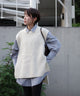 【Layerable】Wool Side Slit Middle Vest