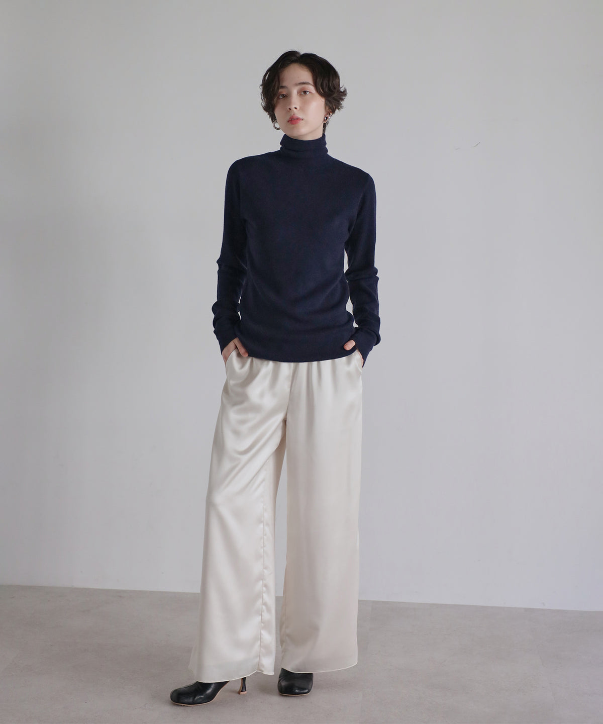【Superfine Merino Wool】Minimal Turtleneck Knit