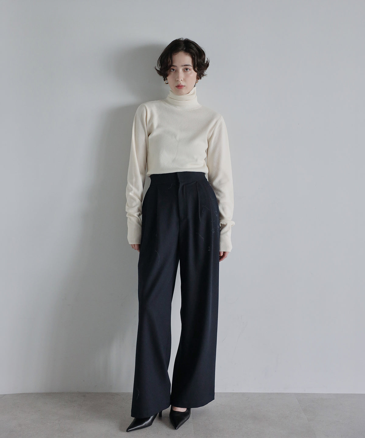【Superfine Merino Wool】Minimal Turtleneck Knit