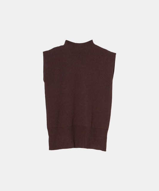 【Machine Washable】Hight Neck Sleeve Less Knit