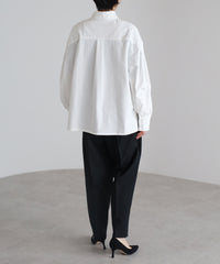 Gold Button Volume Sleeve Blouse