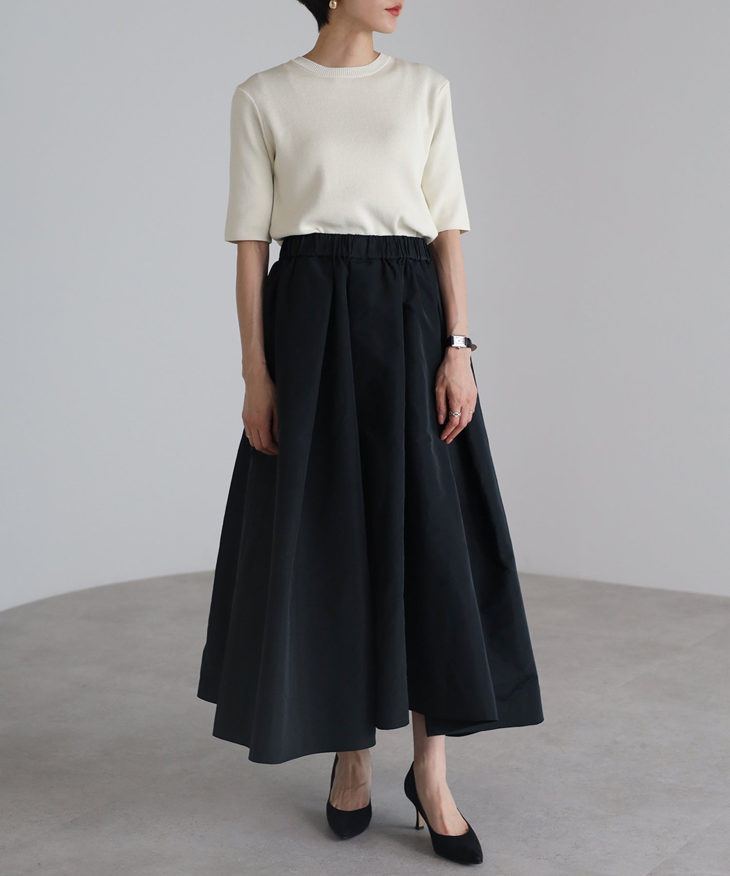 【Machine Washable】Half Sleeve Knit