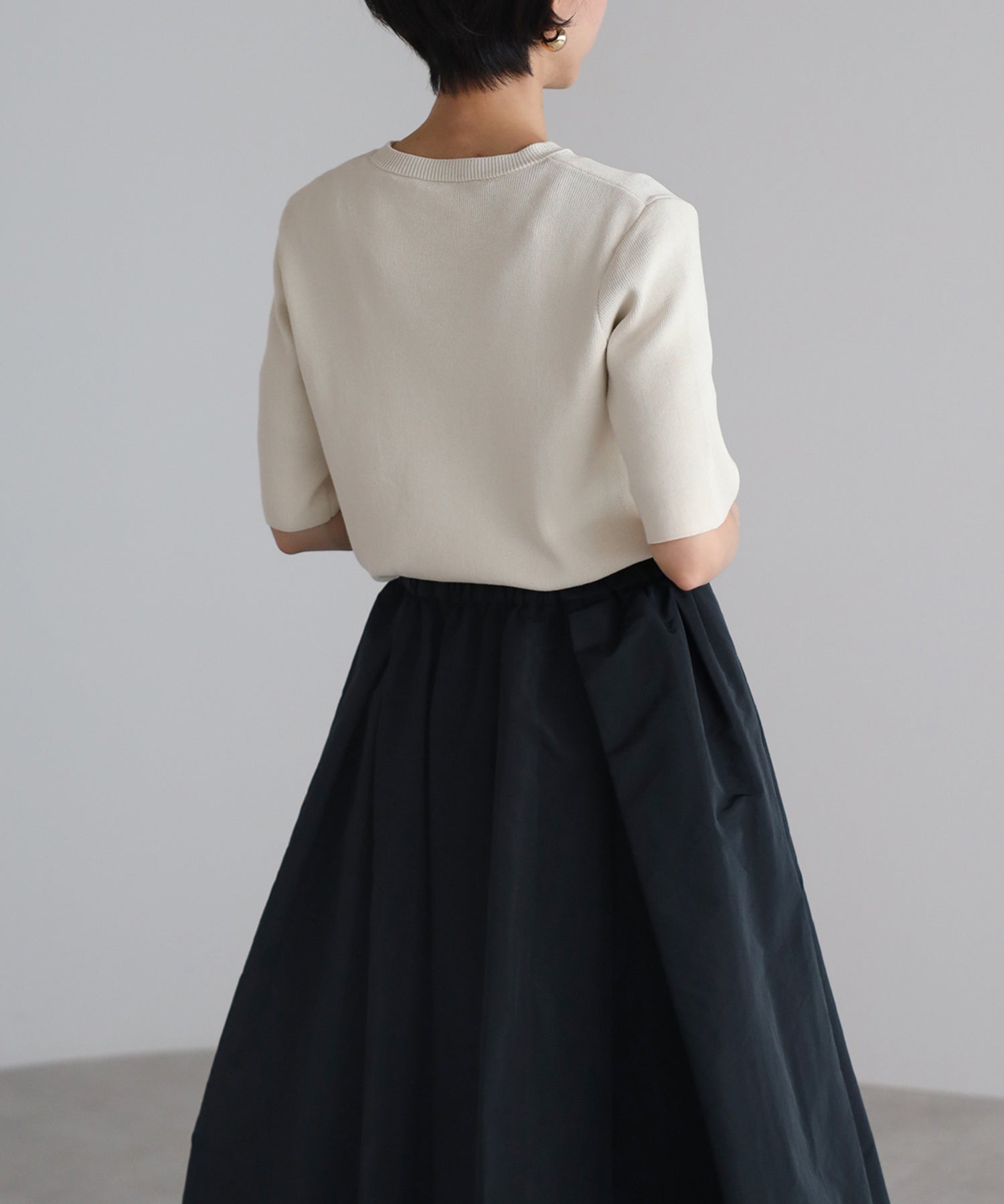 【Machine Washable】Half Sleeve Knit