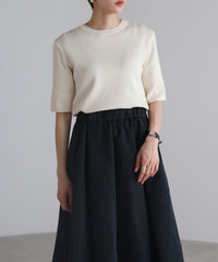 【Machine Washable】Half Sleeve Knit