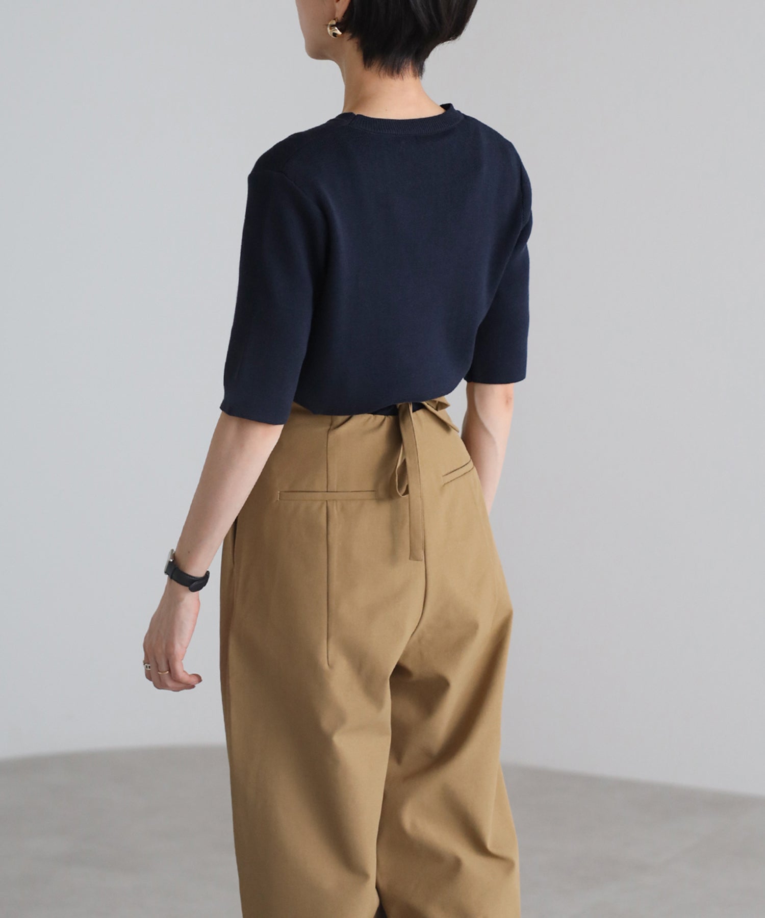 【Machine Washable】Half Sleeve Knit