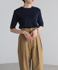 【Machine Washable】Half Sleeve Knit