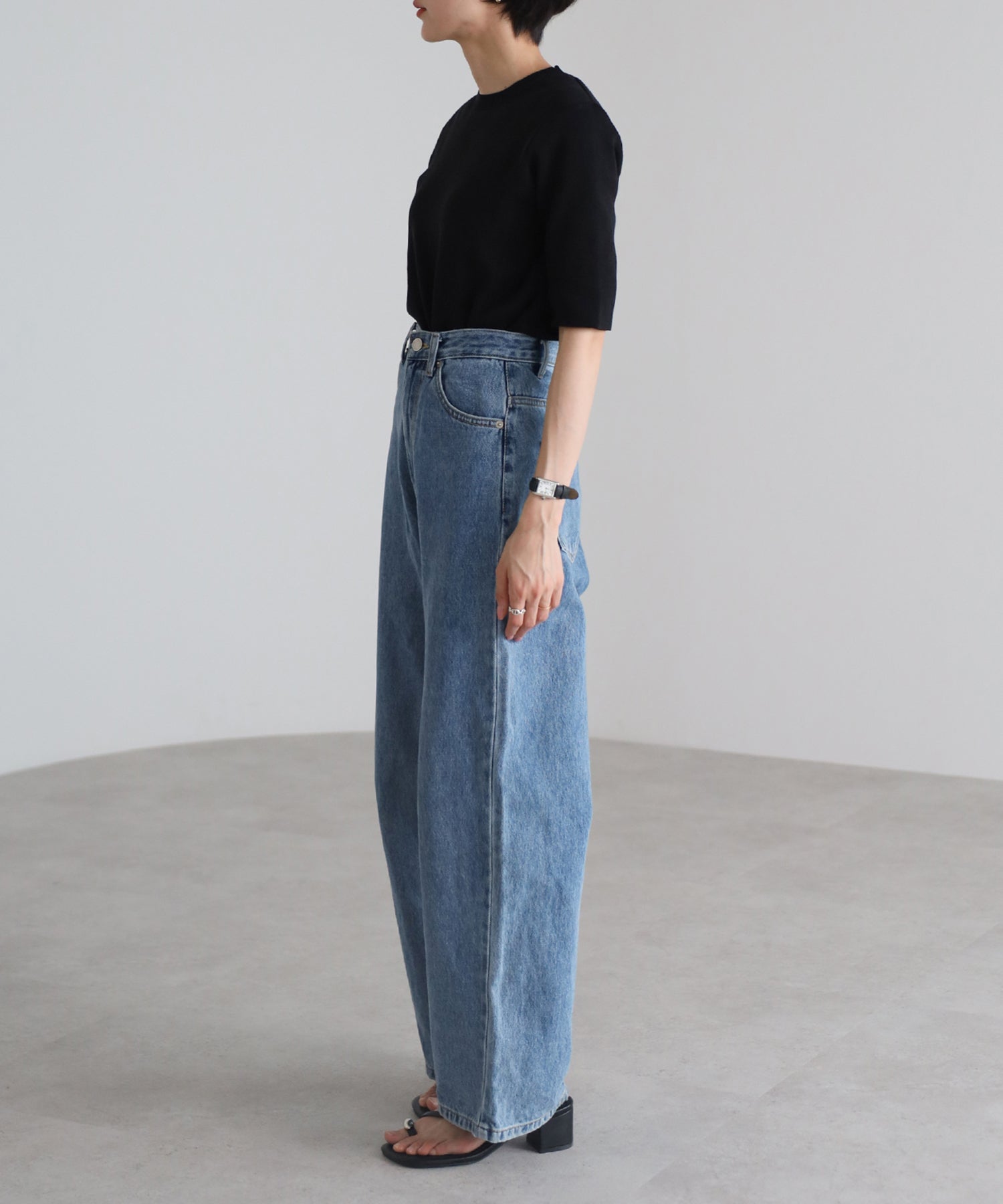 【Machine Washable】Half Sleeve Knit