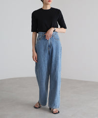 【Machine Washable】Half Sleeve Knit