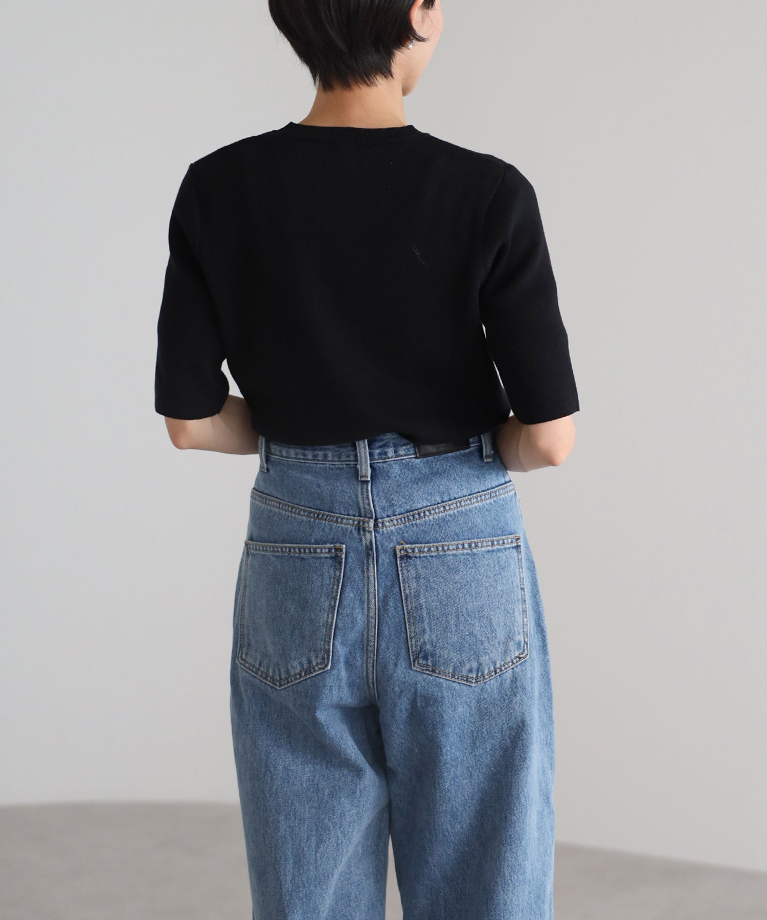 【Machine Washable】Half Sleeve Knit