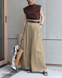 【Machine Washable】Hight Neck Sleeve Less Knit
