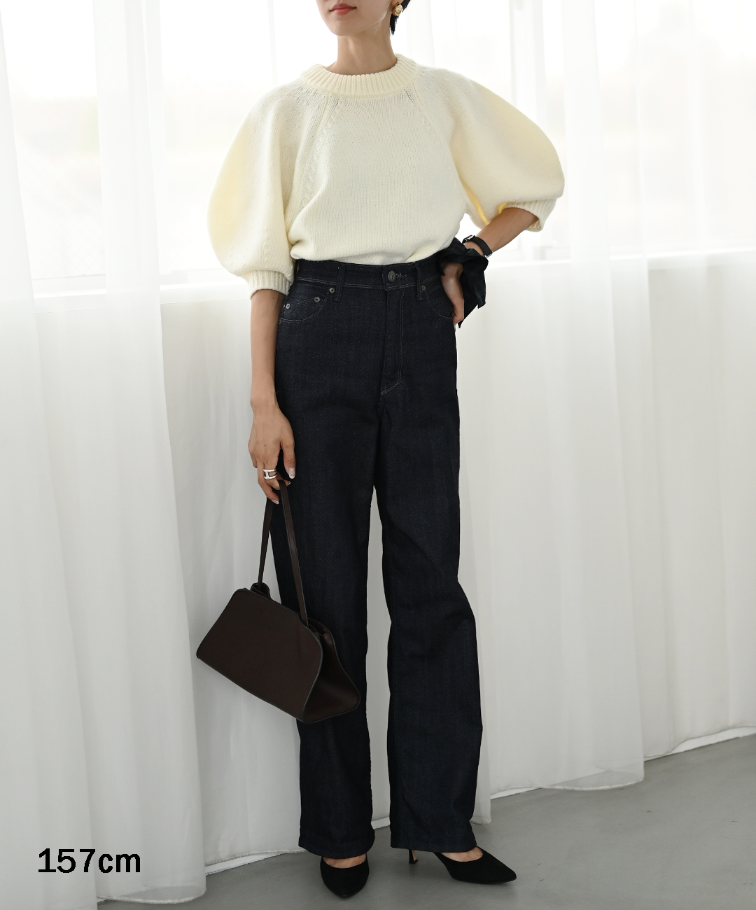 【Anti-Pilling】Wool Mix Half Sleeve Knit