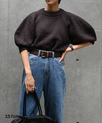 【Anti-Pilling】Wool Mix Half Sleeve Knit