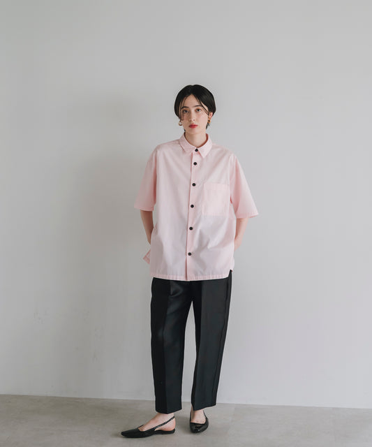 【Assorted Fabrics】Relaxed Boxy Half-Sleeve Shirt