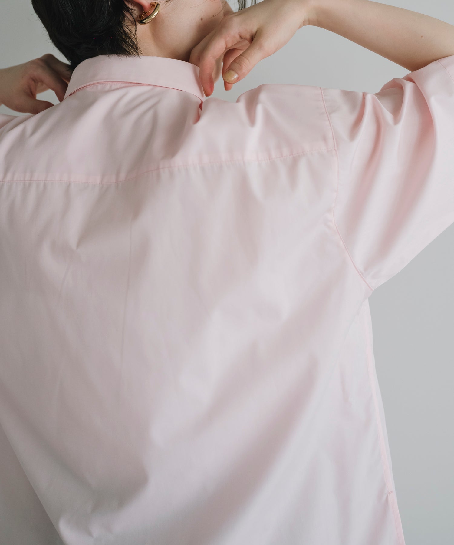 【Assorted Fabrics】Relaxed Boxy Half-Sleeve Shirt