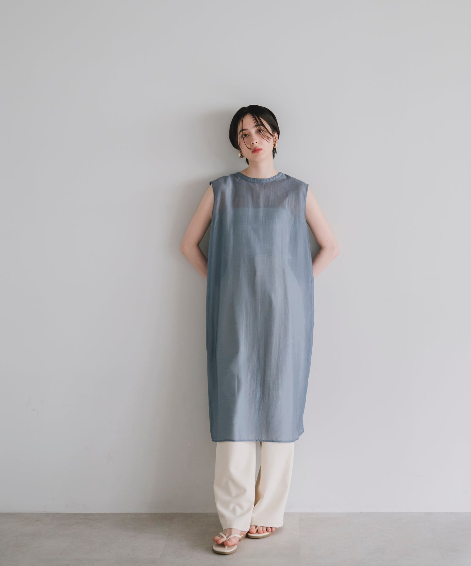 【Layerable】Lace Layered Sleeveless Onepiece